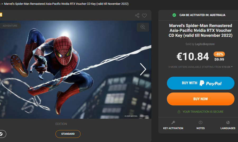 Marvel's Spider-Man Remastered Steam Key for PC - Buy now