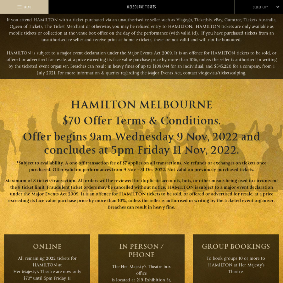 Hamilton hotsell group tickets