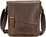TIDING Full Grain Leather Small Messenger Bag Shoulder Bag $71.52 Delivered @ Tidingbag via Amazon AU