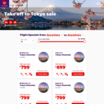 Tokyo Return via Cairns: Cairns fr $699, BNE fr $799, MEL fr $799, SYD fr $799 (Lite Fare:No Checked Baggage) @ Virgin Australia