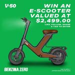 Win a Benzina Zero V-50 E-Scooter Valued at $2499 from Benzina Zero