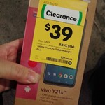 Telstra Vivo Y21s Mobile Phone $39 In-Store @ Woolworths