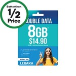 Lebara 30-Day Prepaid Mobile SIM 4GB $4 (Bonus 4GB for The First 30 Days) @ Woolworths in-Store Only