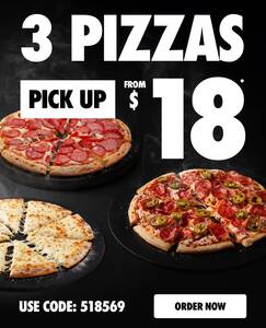3 Upgradable Large Value Range Pizzas - from $18 Pickup / $27 Delivered @ Domino's
