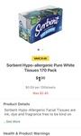 Sorbent Hypo-Allergenic Pure White Tissues 170 Pack $1 (Was $2.40) @ Woolworths (Selected Stores)