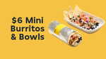$6 Guzman y Gomez Mini Burritos & Bowls + Delivery Fee + 10% Service Fee @ Menulog