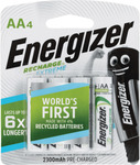 Energizer AA 4Pk Rechargeable Battery $4 + $5 Delivery @ The Good Guys eBay