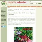 Free* Competition 2013 Wall Calendar Organic Gardener Giveaway