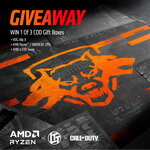 Win 1 of 3 COD Themed Gift Boxes Incl. Ryzen 7 9800X3D CPU, ASUS ROG ALLY X Handheld and Hat from AMD/Linus Tech Tips