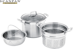 [OnePass] Scanpan 3pc 24cm Impact Stainless Steel Multi Pot Set with Pasta Insert & Steamer $67.60 (Was $169) Delivered @ Catch