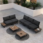 [Pre Order] Outdoor 7-Piece Lounge Set with Slatted Polywood Design Tables $1649.25 (28% off) + Delivery ($0 NSW C&C) @ Dreamo
