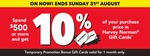 Spend $500 or More (Exclusions Apply) and Get 10% Back in Gift Card @ Harvey Norman