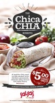 $5 Chicken Chia Burrito Today Only (29/04) at Salsa's (RRP $8.95)