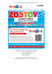 Toys "R" Us 20% off Full Priced Toys 2/8/13 - 4/8/13 Instore & Online