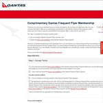 Complimentary Qantas Frequent Flyer Membership Save $82.50