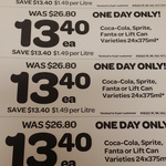 Coke 24pk and Varieties $13.40 (VIC, QLD, NSW, WA) WOOLWORTHS