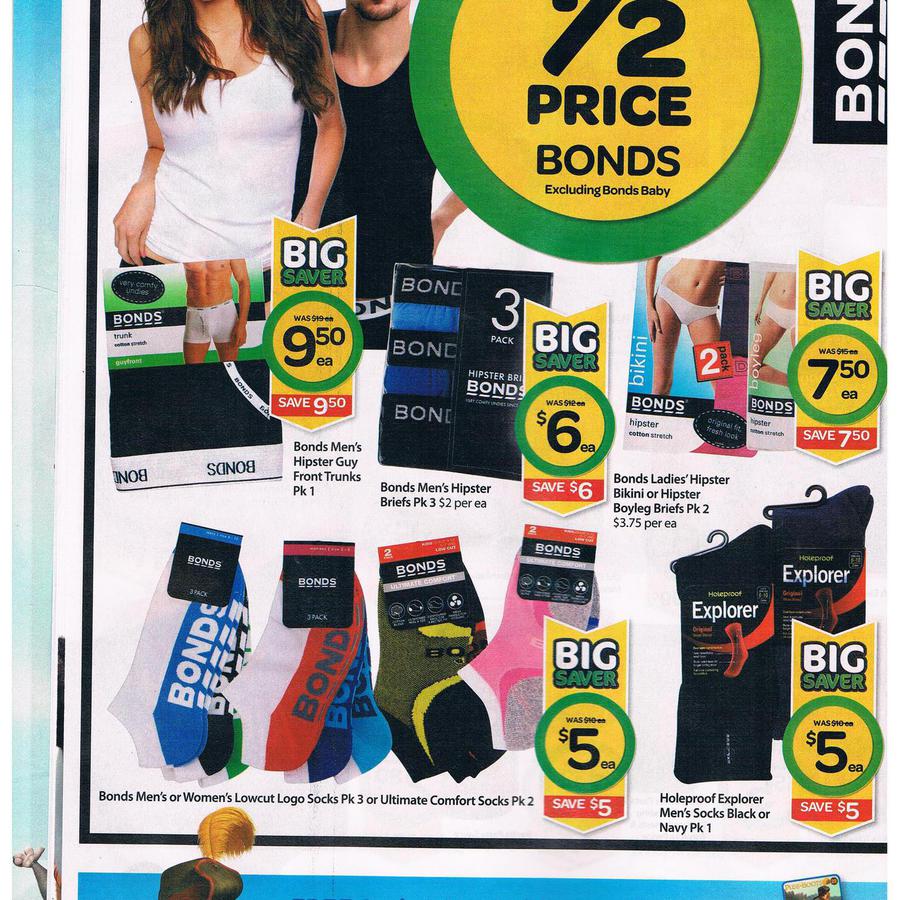 BONDS Underwear at 50% off - Woolworths - OzBargain