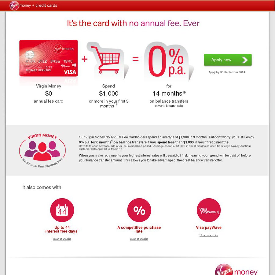 Virgin Money No Annual Fees 14 Months Interest Free Balance Transfer virgin-money-no-annual-fees-14-months-interest-free-balance-transfer