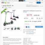 UBER SCOOT 100W Electric Scooter $174 Delivered (RRP $499) - Outbax Camping eBay Group Deal