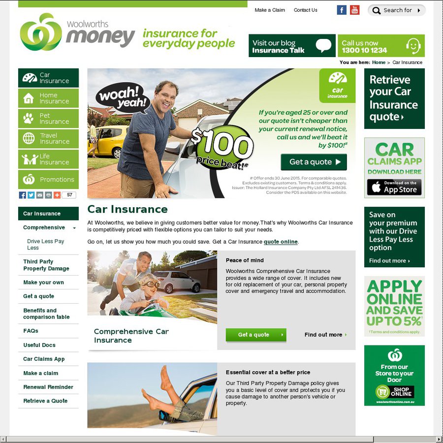 Beat Your Current Car Insurance Price by $100 with Woolworths Car