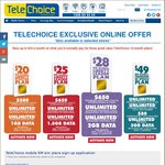 TeleChoice Sim Only Plan $28/Month: $650 Calls (Inc Int Calls), Unlimited SMS, 2GB Data (Telstra 3G Network)