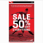 PUMA 50% off Everything (June 25th to Jul 12) Excluding Samples (In-Store) excludes SA / WA