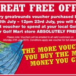 Purchase GreatRounds Voucher Receive $10 Voucher for Use in-Store Golf World/Mart