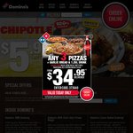 Domino's Chef's Best, Traditional & Designa from $6.95 Pick up (Selected Stores - See Description)