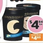 ½ Price Connoisseur Ice Cream Tubs 1L $4.84 @ Foodworks