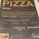 Free Slice of Wood Fire Pizza from Parinos Pizza Every Saturday (Rooftop Car Park - Caringbah NSW)