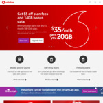 Vodafone 12 Mth SIM Only | $35 Mth | 20GB Data | Unlimited Calls & SMS | 150/500 Int Mins