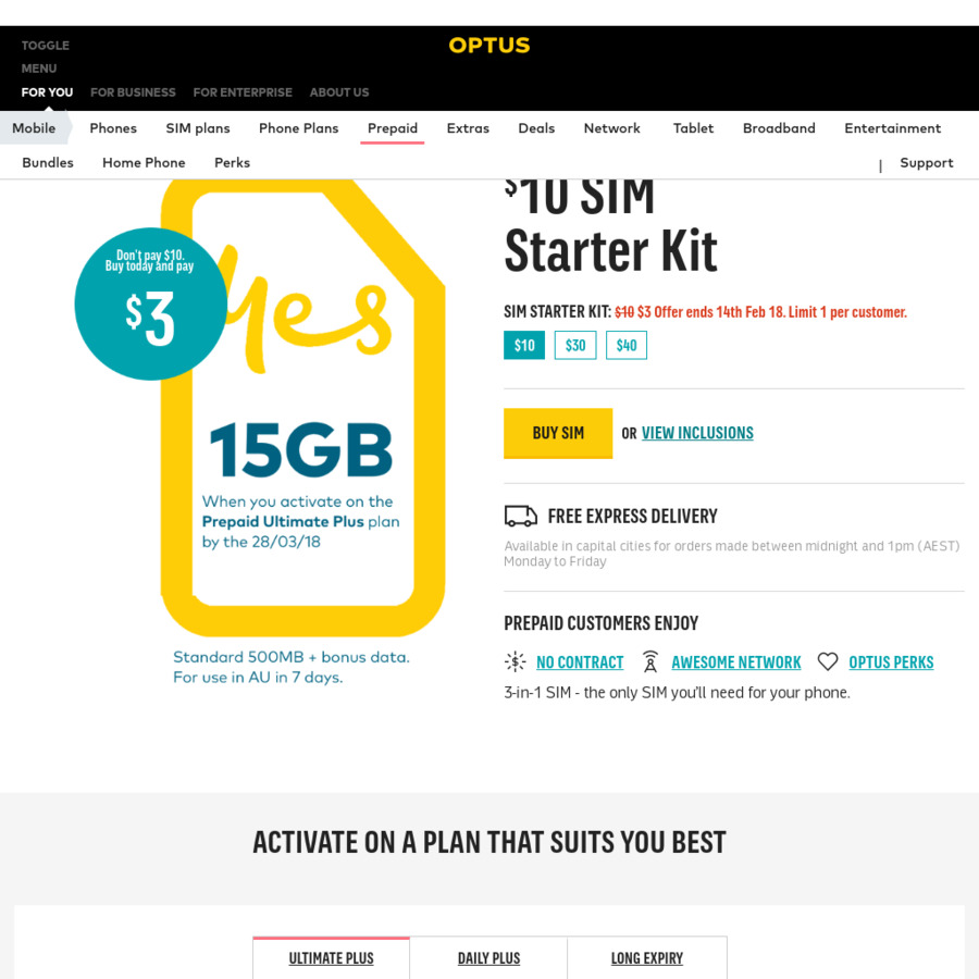Optus Prepaid 10 For 3 15 GB Data Included Valid For 7 Days OzBargain optus-prepaid-10-for-3-15-gb-data-included-valid-for-7-days-ozbargain