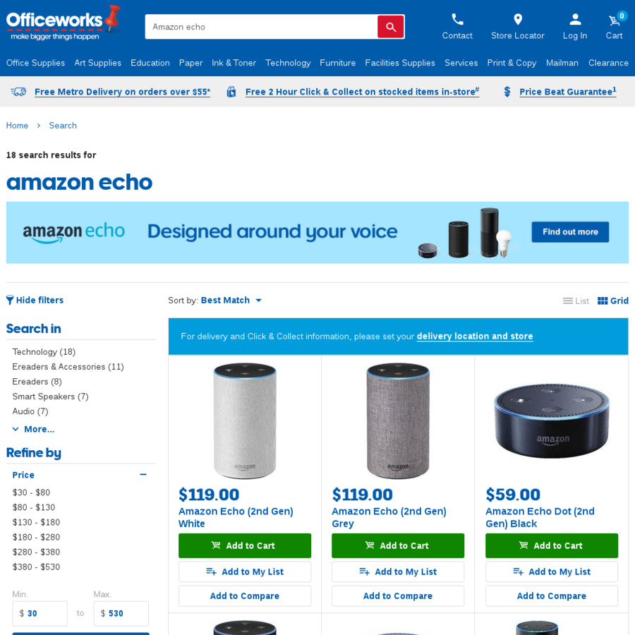 Amazon Echo Plus 199, Echo Dot (Gen 2) 59 Officeworks OzBargain