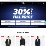 30% off Full Price Menswear @ Yd. Ends Midnight Tonight. Shipping $10