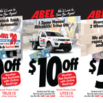 Abel Rent a Truck Special Promotion $10 off Coupon