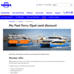 [NSW] Manly Fast Ferry Adult Opal Fare 10% Discount for NRMA Members