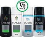 ½ Price: Lynx Body Spray 155ml or Antiperspirant 160ml $2.90 Each @ Woolworths