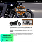 Win a Harley-Davidson Street 500 Motorcycle Worth $9,995 from Universal Store/Harley-Davidson