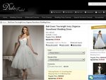 $15 off-Ball Gown Tea-Length Ivory Organza Sweetheart Wedding Dress for $123 + Free Shipping