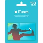 Apple iTunes $50 Gift Card for $40 + Free Delivery for Online Orders