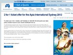 2 for 1 Ticket Offer for The Apia International Sydney 2012 (Tennis) for Apia Members