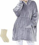 Hoodie Blanket, Soft Warm Comfortable Wearable Blanket, Grey $29.99 + Delivery ($0 with Prime/ $39 Spend) @ Yesdex Amazon AU