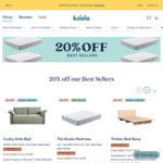 20% off The Best Sellers, up to 20% off Our Award-Winning Mattress Range, and 15% off The Rest + Delivery @ Koala