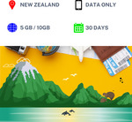 NZ 30 Days SIM Card from $17.40 Shipped and 15% off All Travel SIM Cards to USA, EU, Korea, Asia & More @ TravelKon