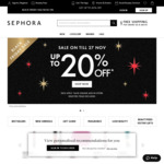 20% off $100 Spend (Excludes Dyson, GHD, Mermade Hair) Online and in-Store + $6 Delivery ($0 in-Store/ $25 Order) @ Sephora