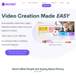 Pictory.ai (Software to Convert Text, Article, Blog to Video) from $20.00 Per Month