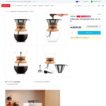 Coffee Maker with Permanent Filter, 1.0 L, 34 Oz $30.95 (+10% off First Online Order) + $13 Delivery ($0 with $60 Spend) @ Bodum