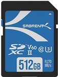 Sabrent Rocket 512GB SDXC V60 UHS-II Memory Card $144.99 Delivered @ Store4PC-AU via Amazon AU
