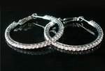 $12 Classic Crystal Hoop Earrings (Silver 6cm Diameter) RRP $39 Free Shipping