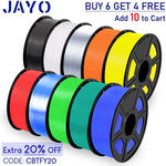 JAYO 3D Printer Filaments: Buy 6, Get 4 Free: 10 x 1KG PLA Meta from $129.55 ($121.46 eBay Plus) Delivered & More @ JAYO-3D eBay